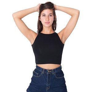COTTON SPANDEX SLEEVELESS CROP TOP